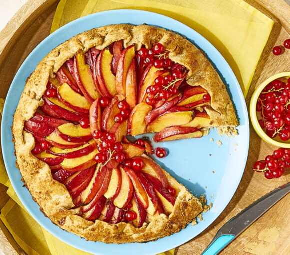 Rustic Nectarine and Red Currant Tart