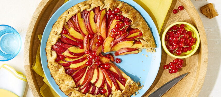 Rustic Nectarine and Red Currant Tart