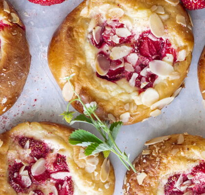 Raised Strawberry and Almond Tartlets