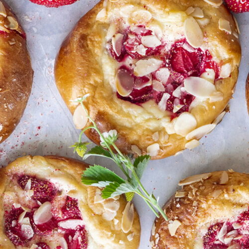 Raised Strawberry and Almond Tartlets