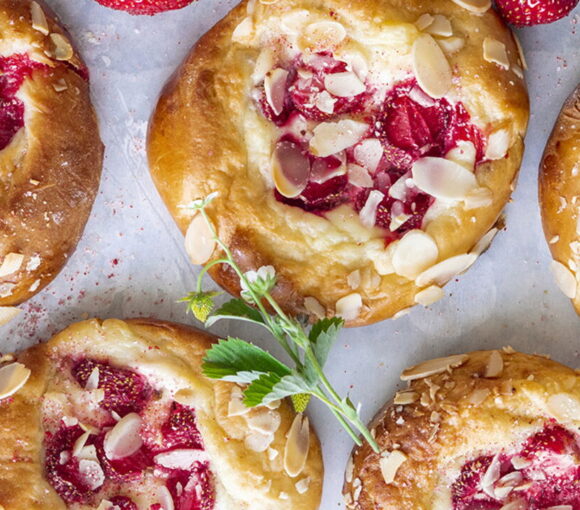 Raised Strawberry and Almond Tartlets