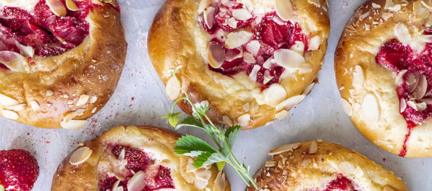 Raised Strawberry and Almond Tartlets