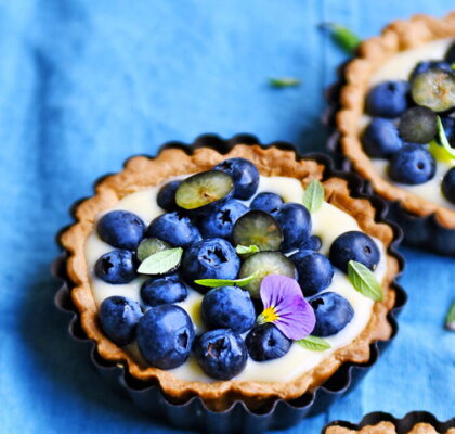 Blueberry, White Chocolate, and Lime Tartlets