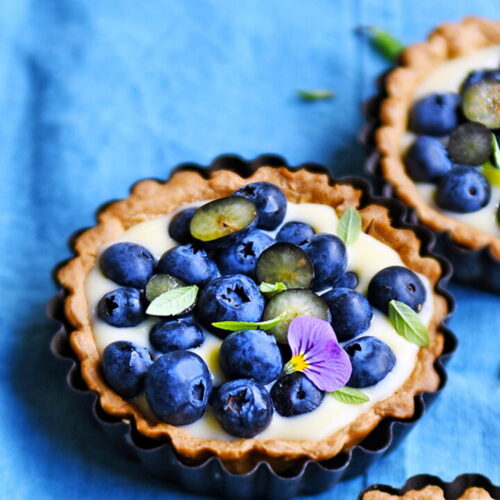 Blueberry, White Chocolate, and Lime Tartlets