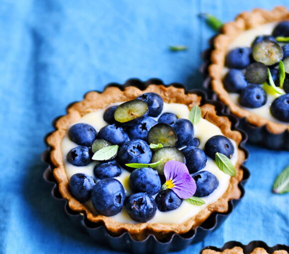 Blueberry, White Chocolate, and Lime Tartlets