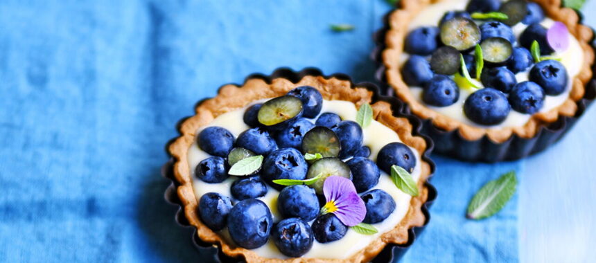 Blueberry, White Chocolate, and Lime Tartlets